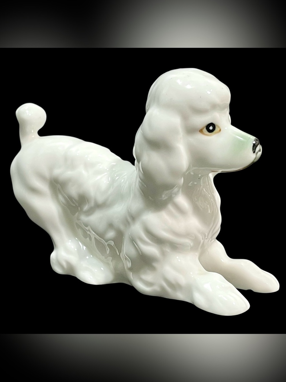 Vintage 1980s Fine Bone China French Poodle Dog Figurine - GiftCraft Japan